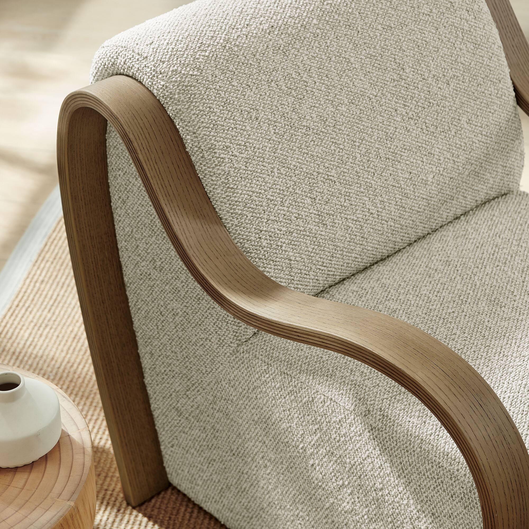 Alt View 1. Modway - Atrium Lattice Boucle Accent Armchair by Modway - Marble.