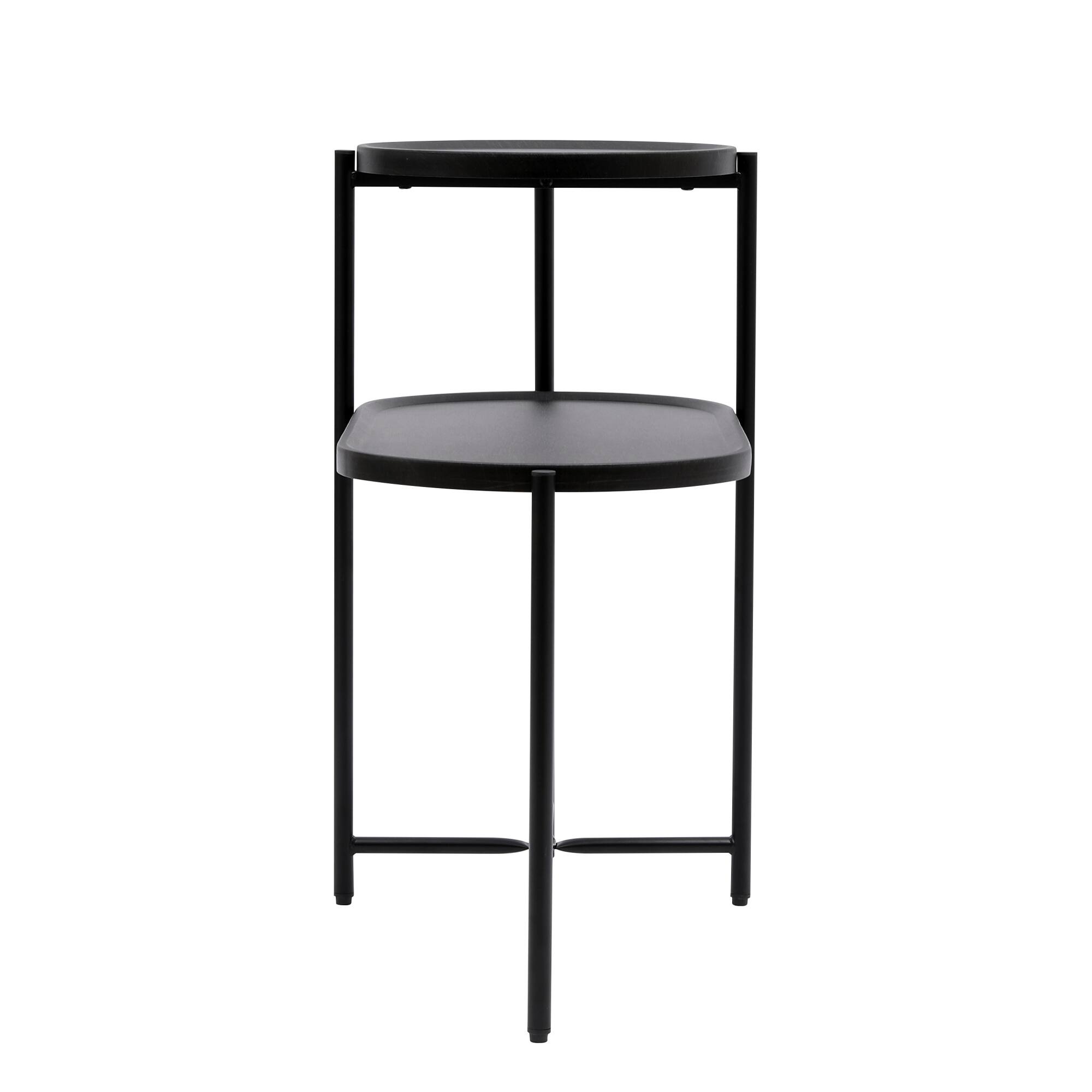 Alt View 7. GOODSILO - Modern Round Coffee Table with Two-Tier Storage Trays for Living Room and Small Spaces - Black.