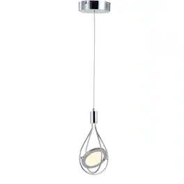 Jonathan Y - Orion 5.5" Adjustable Modern Integrated 1-Light Cluster LED Metal Pendant - Chrome