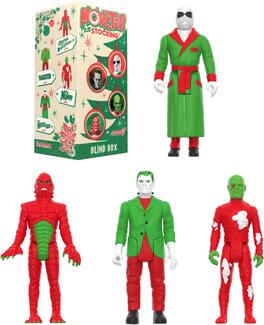 Super7 - Universal Monsters - Reaction Blind Box Wv1 - Monster In My Stocking 12pc Flat - COLLECTIBLES - Multicolor