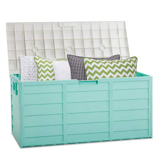 Winado - 75 Gallon Storage Deck Box Rattan Garden Cushion Organizer Patio Deck Cabinet for Indoor Outdoor - Light Green