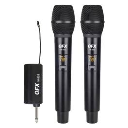 QFX - 16-channel Uhf Multi-frequency Microphone System With 2 Handheld Microphones And Dual-channel Plug-in Receiver - Black
