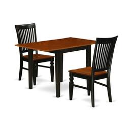 East West Furniture - Dining Room Set Black & Cherry - Brown