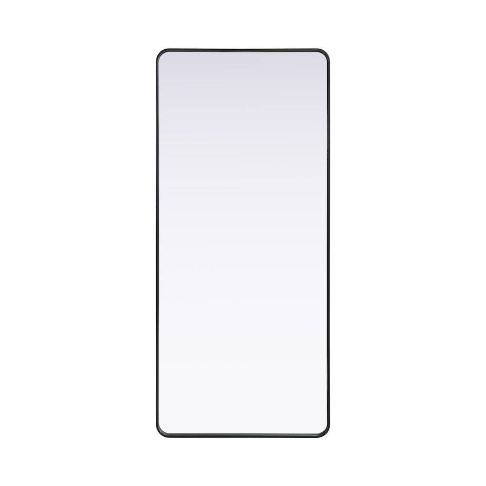 Alt View 8. Elegant Decor - Contour Metal Rectangle Mirror 32x72 in Black - Black.