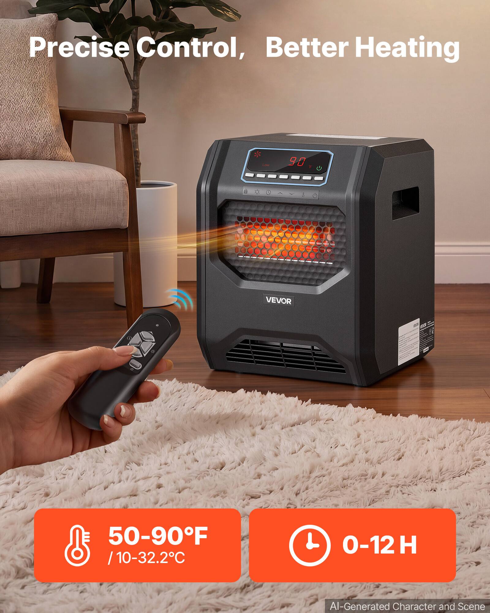 Precise Control, Better Heating

* Low
90 F
101 0
VEVOR
50-90F /10-32.2C
0-12H
AI-Generated Character and Scene