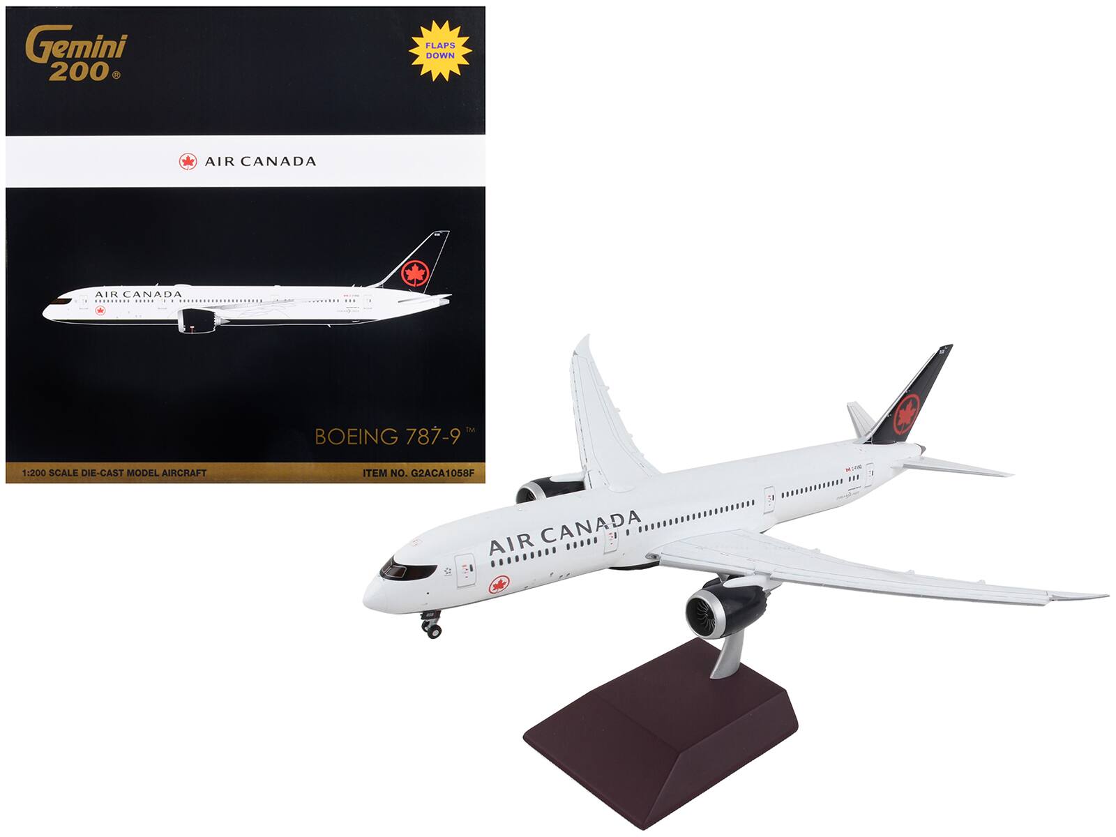 Gemini 200  
FLAPS DOWN  
AIR CANADA  
BOEING 787-9  
1:200 SCALE DIE-CAST MODEL AIRCRAFT  
ITEM NO. G2ACA1058F