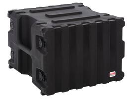 Gator - Pro Series Rotationally Molded 8U Rolling Rack Case with 19″ Depth, Tow Handle & Recessed Wheels, Made in USA