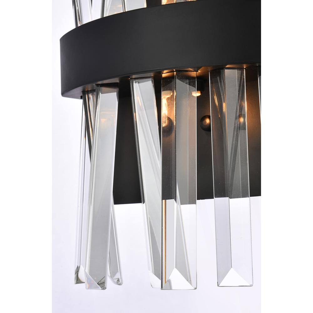 Alt View 1. Elegant Lighting - Serephina 8 inch crystal bath sconce in black - Black.