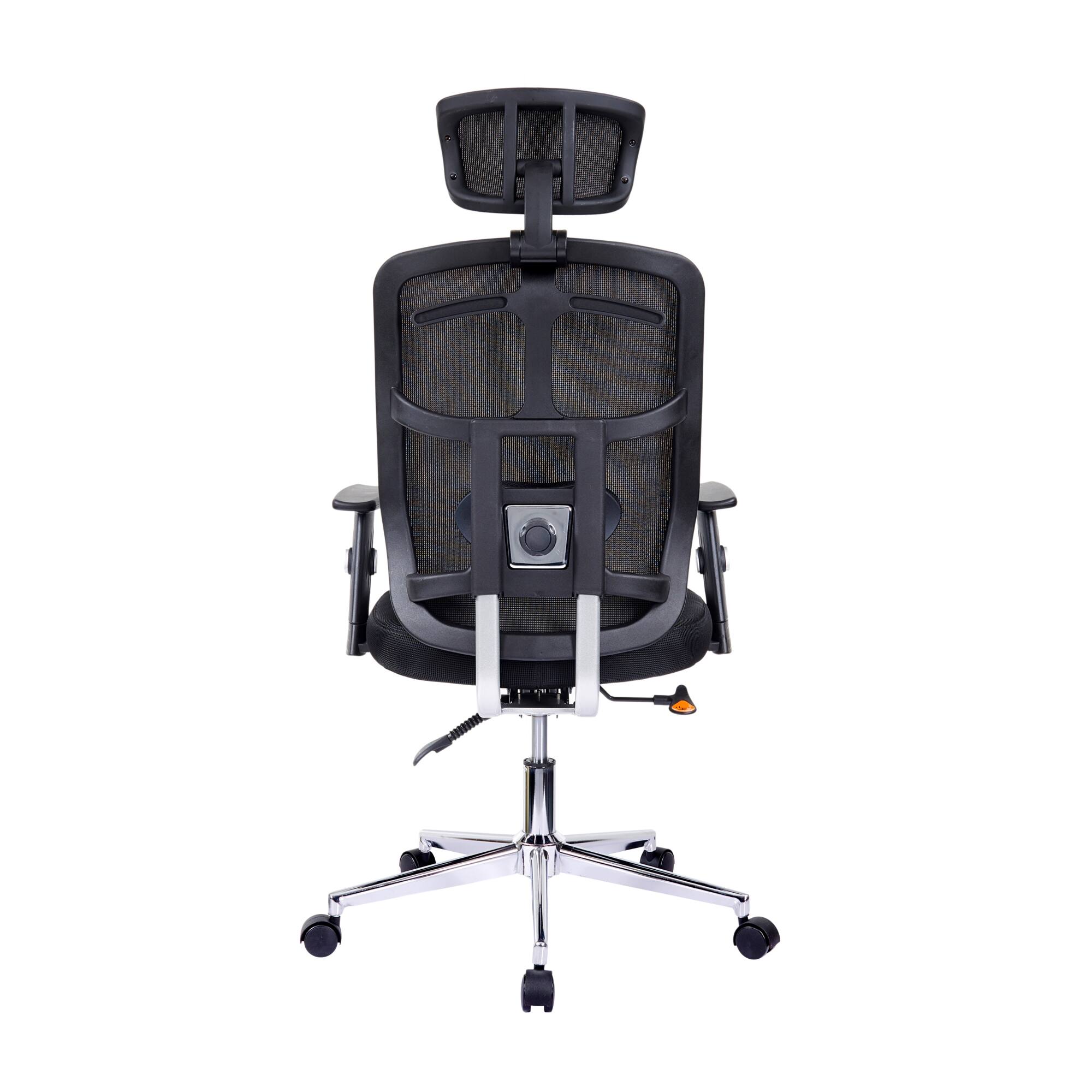 Alt View 2. GOODSILO - High Back Executive Mesh Office Chair with Adjustable Lumbar Support and Chrome Base - Black.