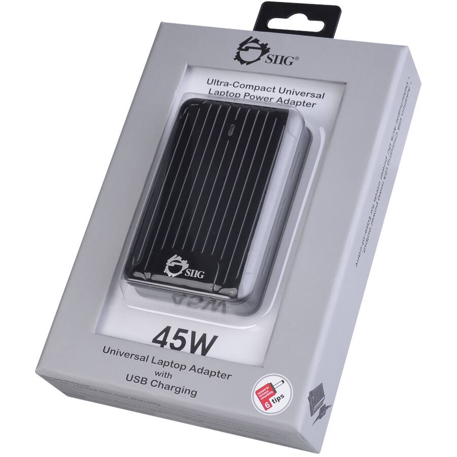 SIIG Ultra-Compact Universal Laptop Power Adapter  
SIIG 45W Universal Laptop Adapter  
USB with Charging  
6 Tips