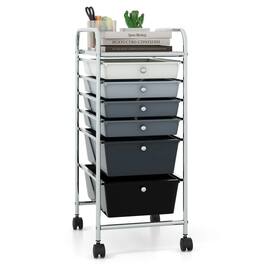 Pefilos - 6 Drawers Rolling Storage Cart Organizer-Mixed Craft Organizers and Storage, Multipurpose Organizer Cart - Black