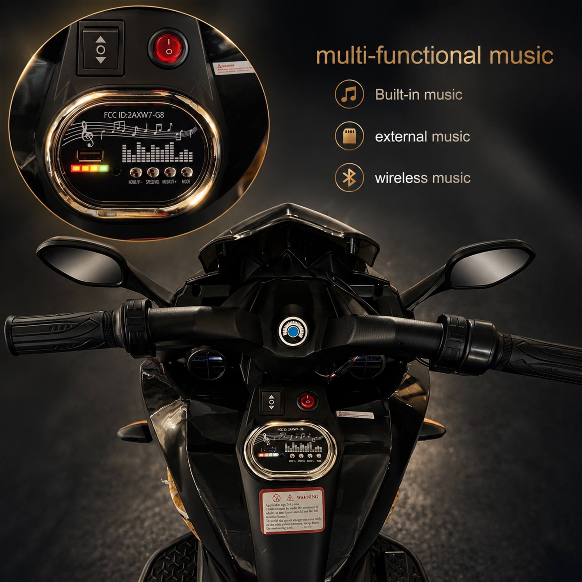 O MARODE

multi-functional music
Built-in music
FCC ID:2AXW7-G8
external music
wireless music

2AKNO-CA

15/1

FOR

WARNING Applicable H quick Detality a not N emde be AND ML x d - - 5 el - - depres - the 19 - 50 - K - and  e or 8 play - DE gilvecom poth