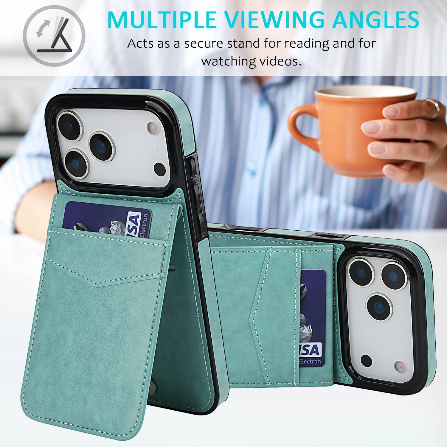 MULTIPLE VIEWING ANGLES  
Acts as a secure stand for reading and for watching videos.  

2 SA Electron 4 ISA Electron