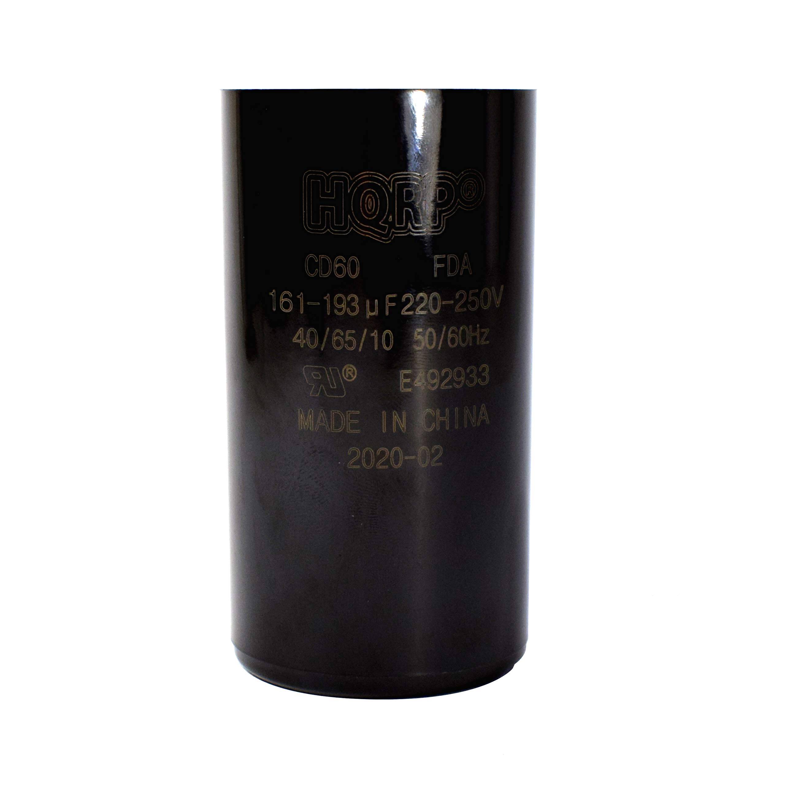HQP CD60 FDA 161-193 µF 220-250V 40/65/10 50/60Hz E492933 MADE IN CHINA 2020-02