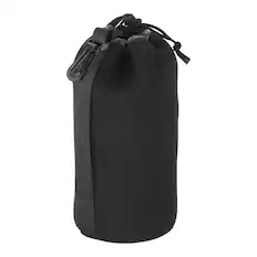 Front. Unique Bargains - Camera Lens Bag, 3.5"x9.8" Drawstring Pouch with Thick Neoprene for DSLR Lens, Water Coffee Cups - Black.