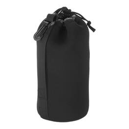 Unique Bargains - Camera Lens Bag, 3.5"x9.8" Drawstring Pouch with Thick Neoprene for DSLR Lens, Water Coffee Cups - Black