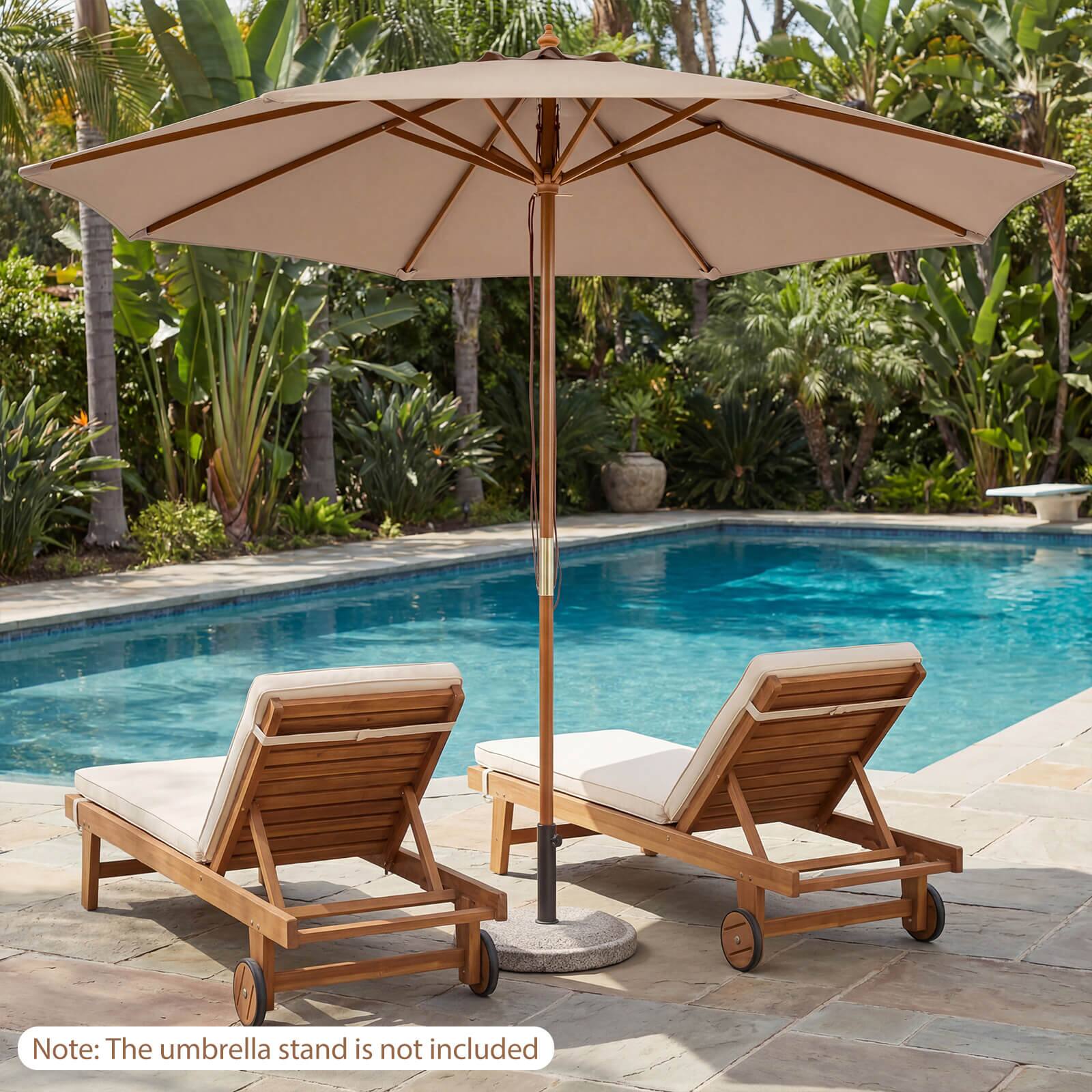 Note: The umbrella stand is not included