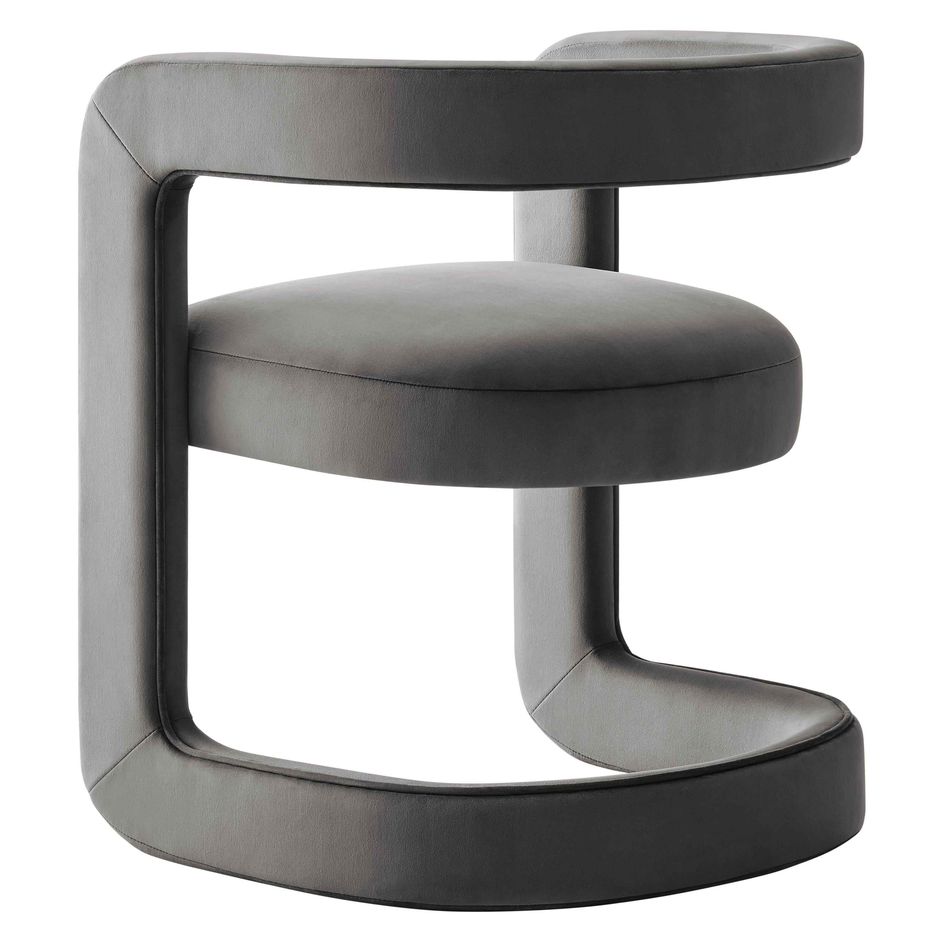 Alt View 1. Modway - Winslow Barrel Performance Velvet Dining Chair  by Modway - Gray.
