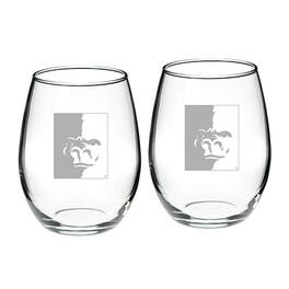 Jardine - Pittsburg State Gorillas Team Design Two-Piece 21oz. Stemless Wine Glass Set - Multicolor
