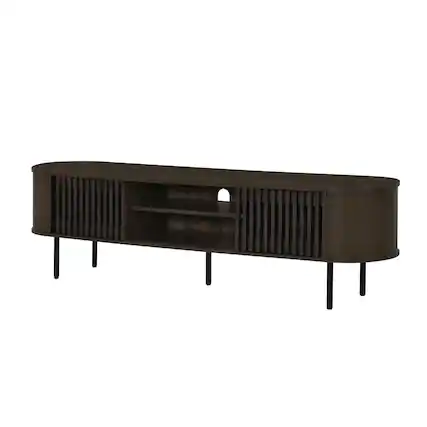 Front. New Classic Furniture - Brax Walnut TV Stand - Brown.