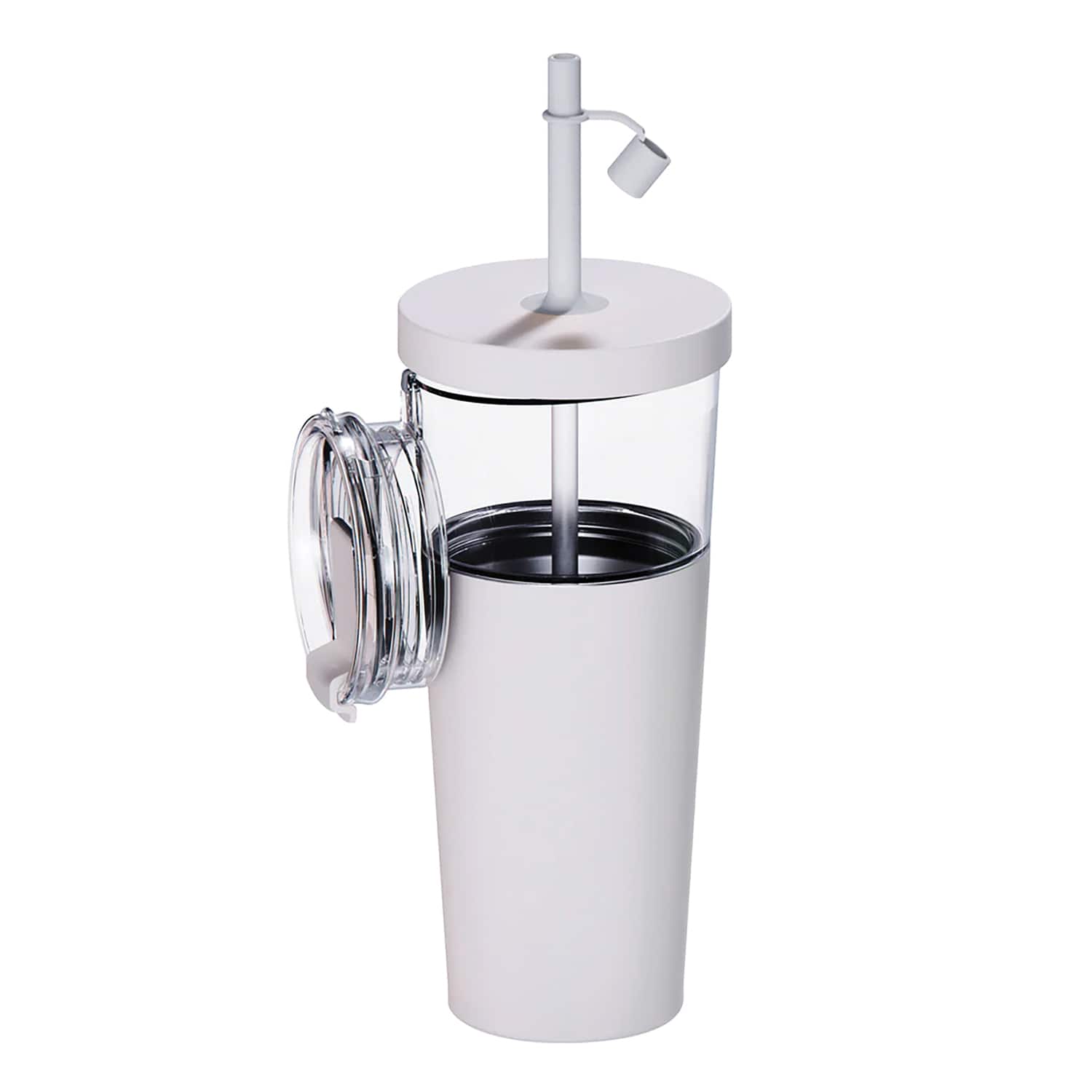 Asobu - Marina See-Through Triton Tumbler with Flexible Straw - White