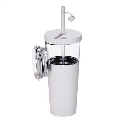 Front. Asobu - Asobu Ict400w Marina See-through Triton Tumbler With Flexible Straw (white) - white.