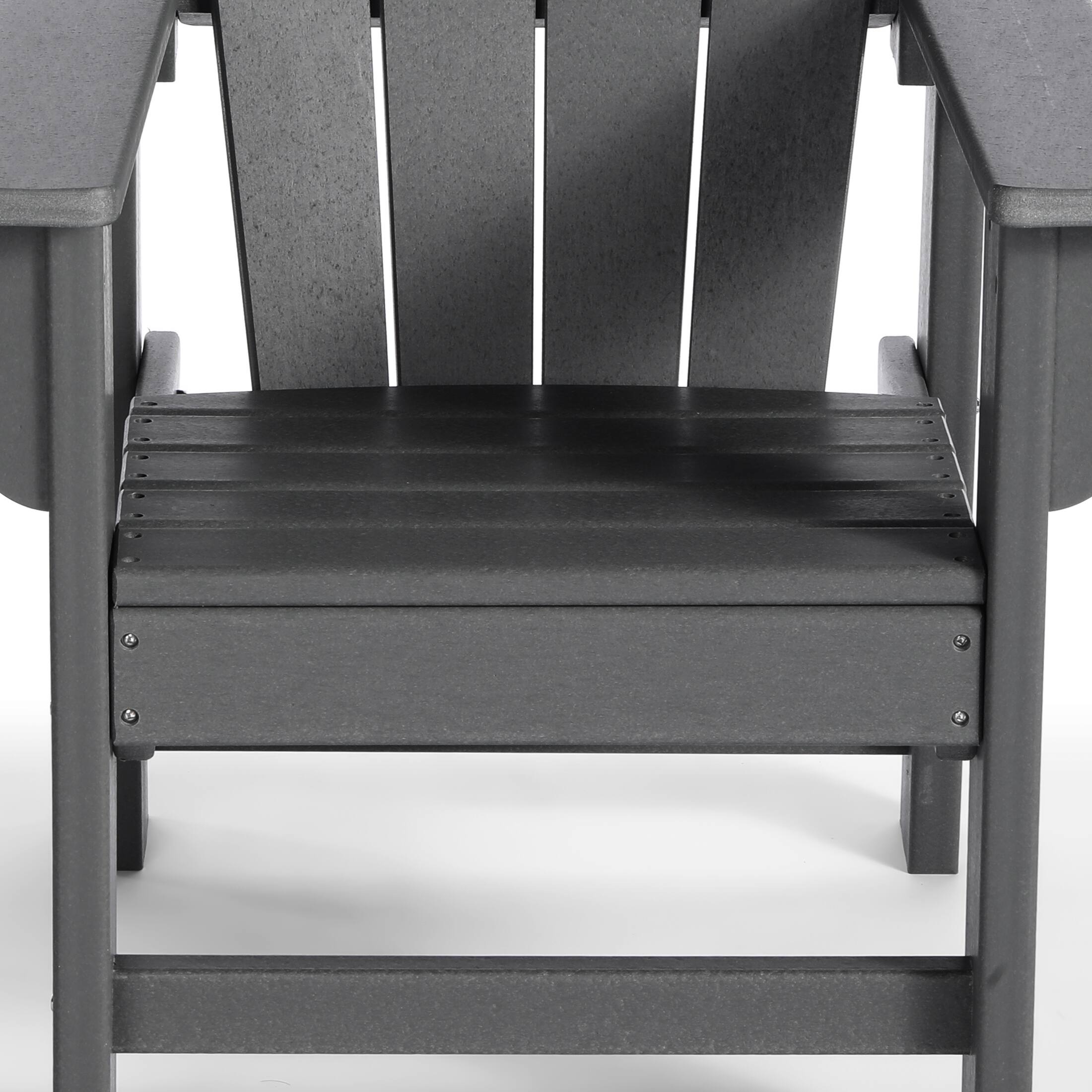 Alt View 6. WestinTrends - WestinTrends Malibu Kids Outdoor HDPE Adirondack Plastic Patio Chair - Gray.
