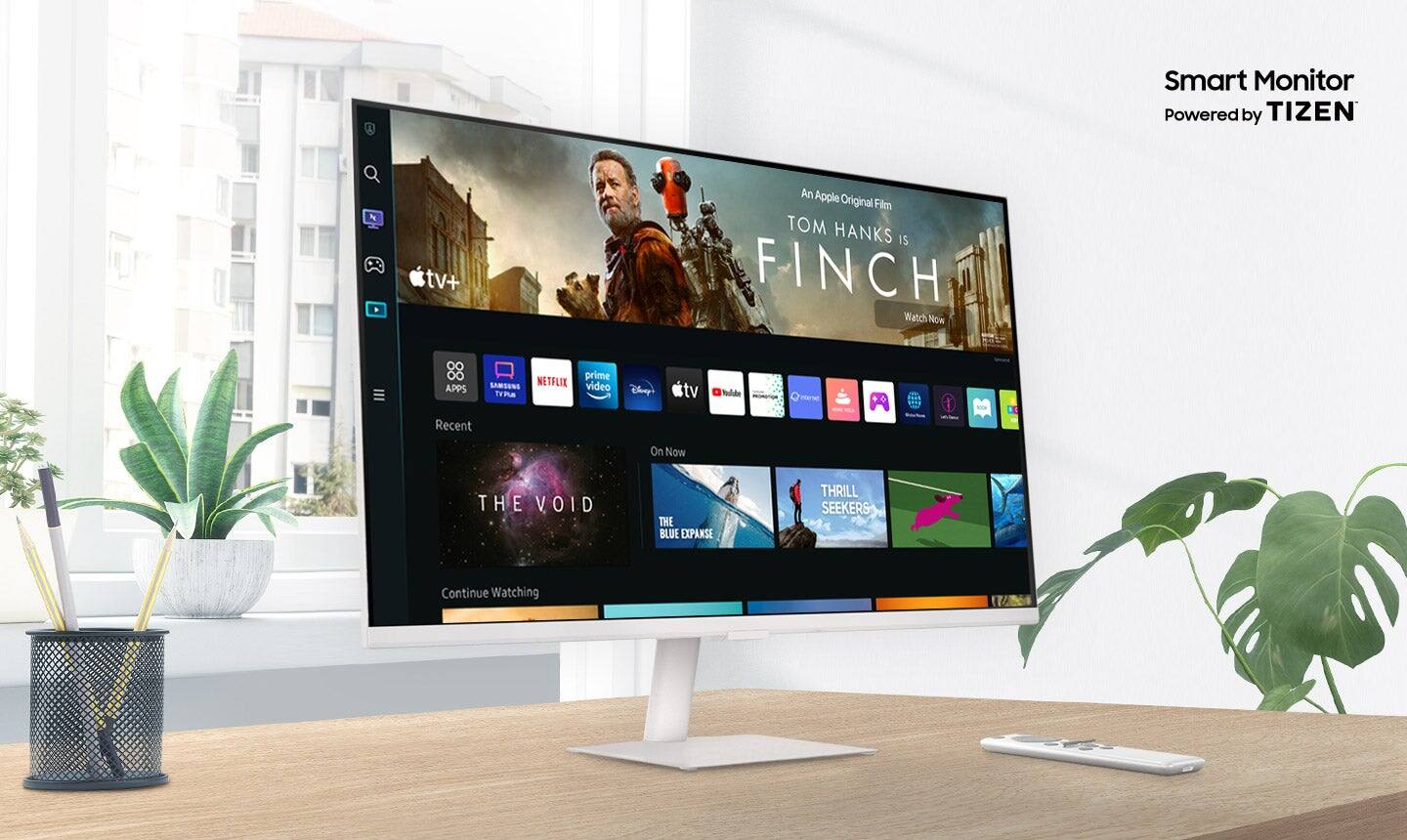 Alt View 23. Samsung - 32" M70B 4K USB-C Smart Monitor & Streaming TV - White.