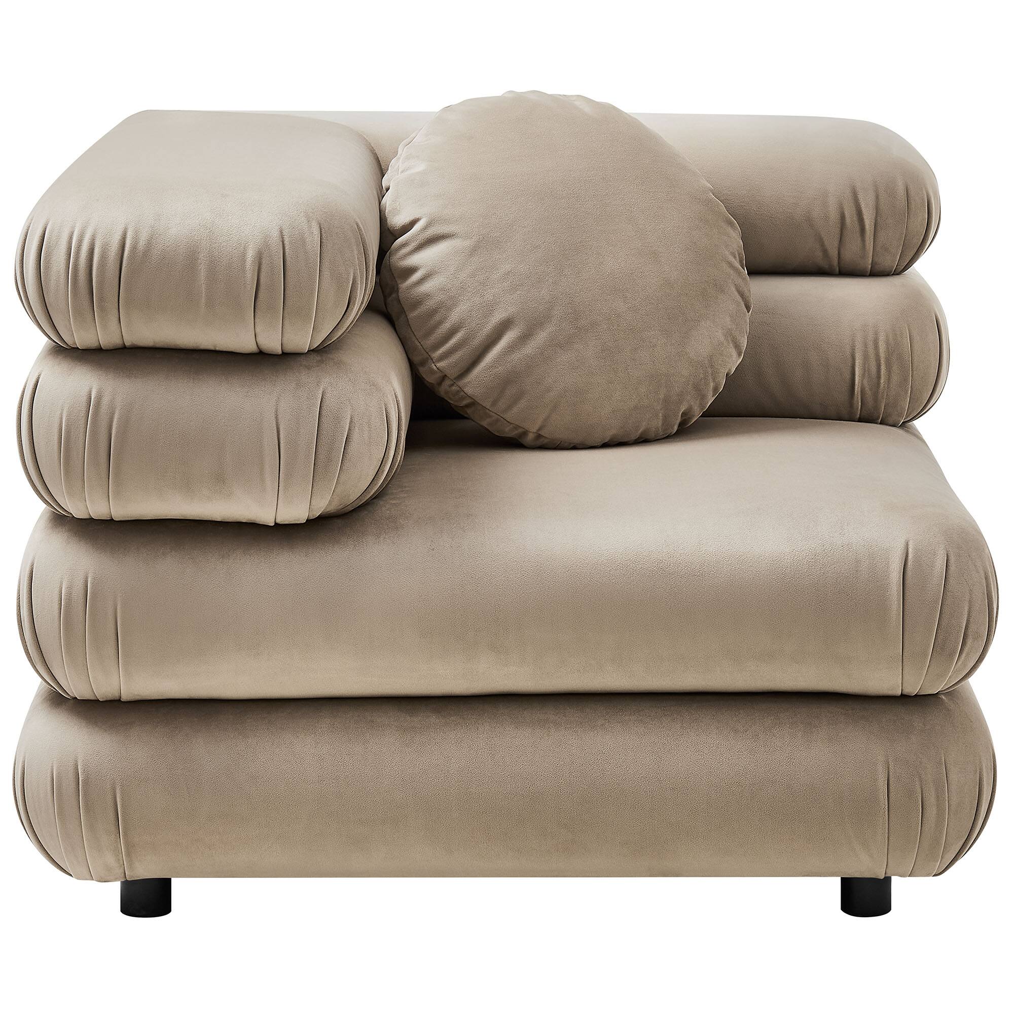 Back. Modway - Jubilee Modular Performance Velvet Corner Chair by Modway - Taupe.