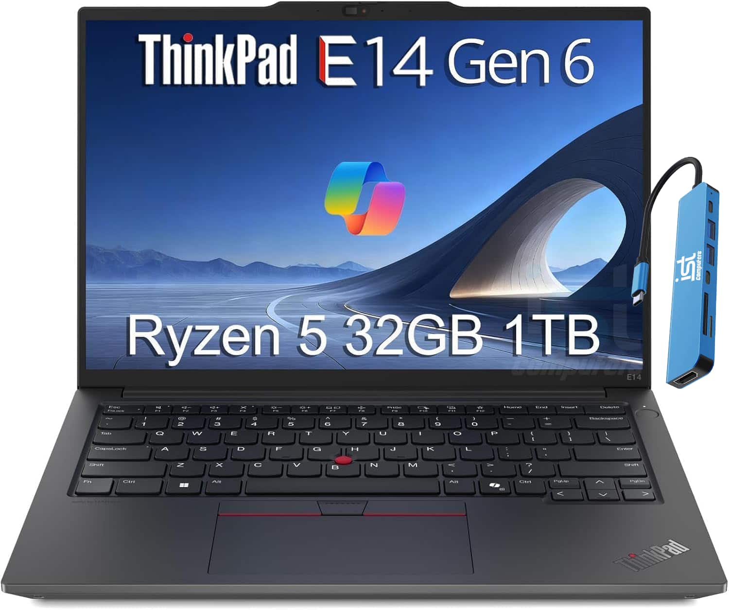 Lenovo - Upgraded - ThinkPad E14 Gen 6 14" FHD+ Laptop - AMD Ryzen 5 7535U - 32GB RAM - 1TB SSD - Fingerprint - Backlit - Windows 11 Pro - Black