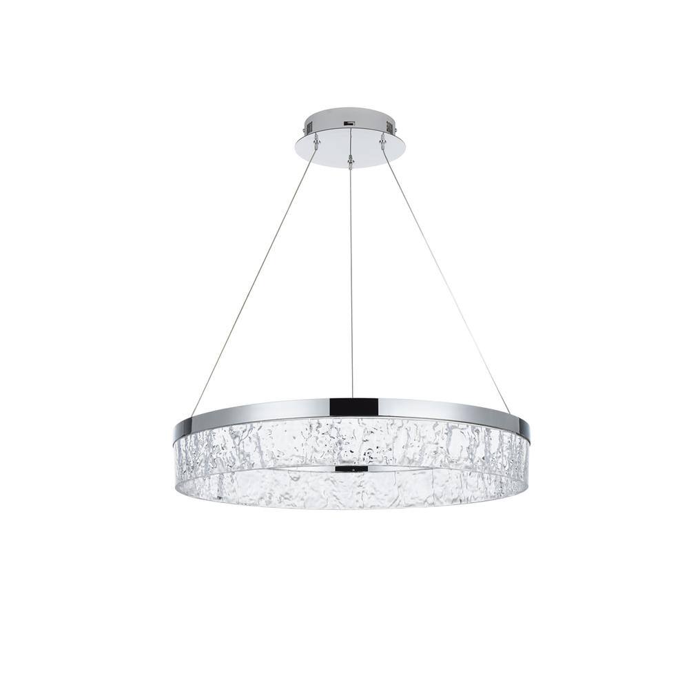 Angle. Elegant Lighting - Linden 22 inch Adjustable LED chandelier in Chrome - Chrome.
