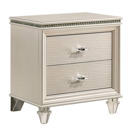 Manhattan Lane - Nightstand with Textured 2 Drawers and Acrylic Legs - White