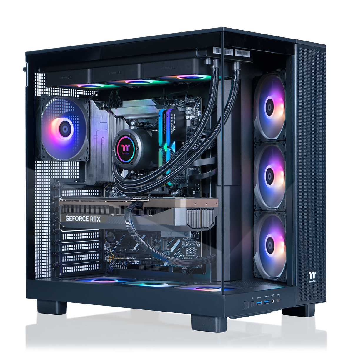 Thermaltake - LCGS View u2890-380XL Gaming Desktop Intel Core Ultra 9 285K, 32GB DDR5 Memory, NVIDIA GeForce RTX 5090, 2TB NVMe M.2 - Black