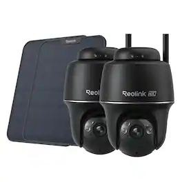 Reolink - 2Pcs Argus PT Ultra 4K 8MP Wireless 360°Auto-Track Security Battery WiFi Camera Person/Car Detection Solar Panel - Black