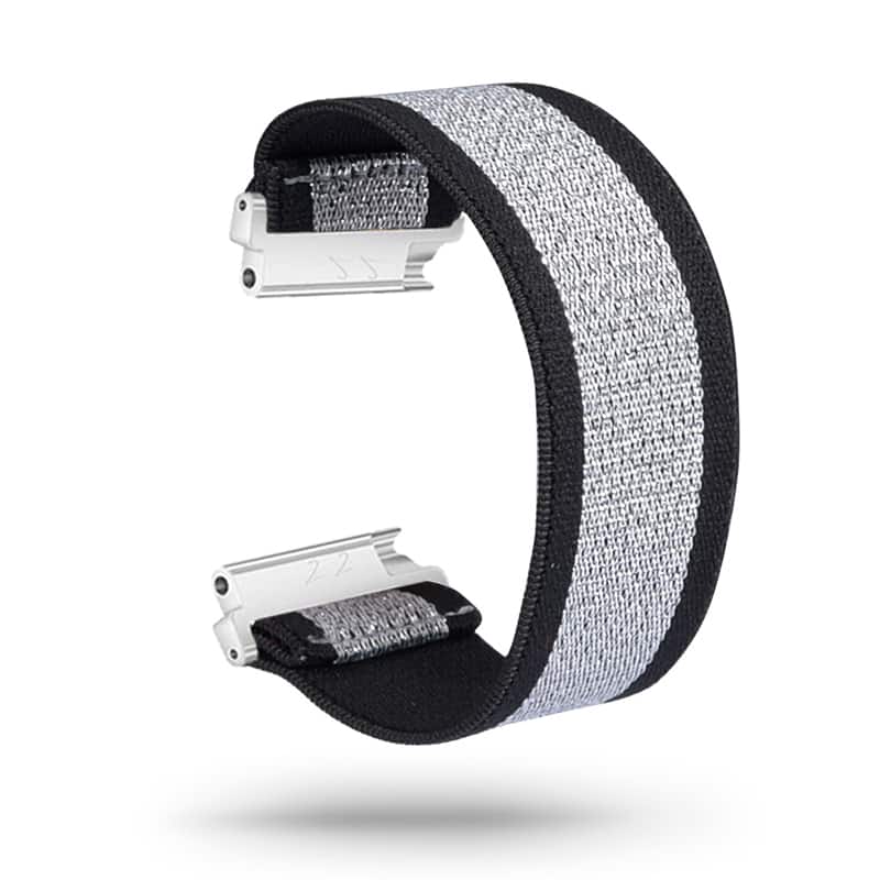 StrapsCo - Stretch Band Nylon Watch Strap For Fitbit Versa & Versa 2 - Silver Sparkles / Black Stripe price history on PriceWatchPro