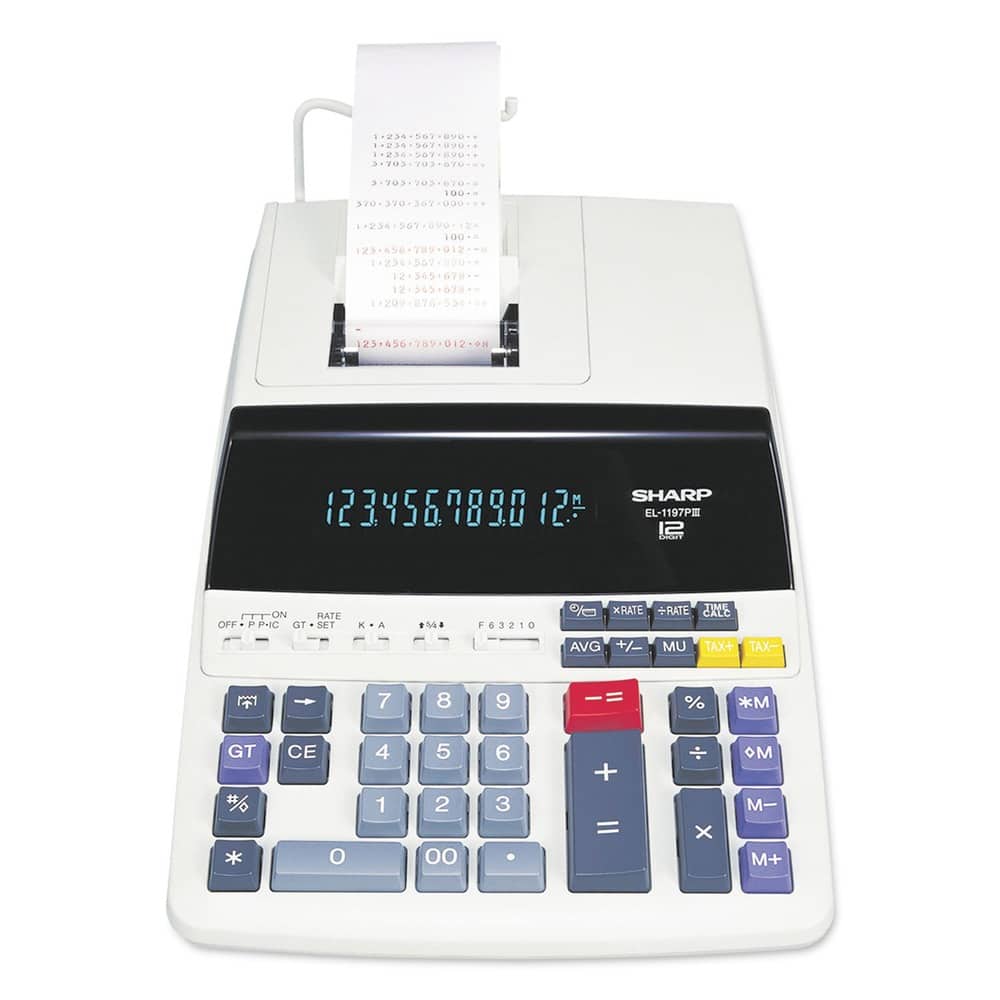 Sharp - EL1197PIII 4.5 Lines/Sec Two-Color Printing Desktop Calculator - Print - Black/Red