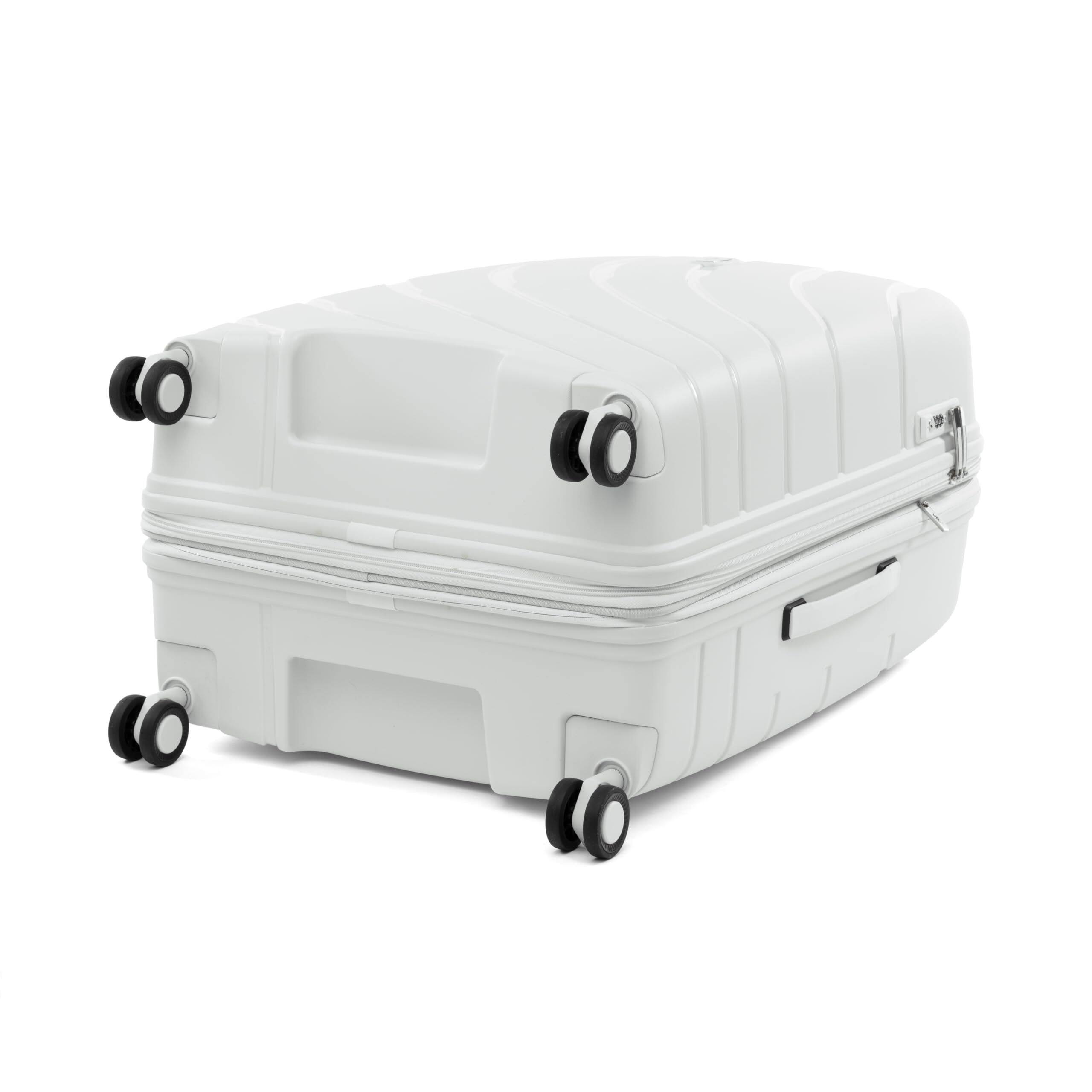 Angle. Atlantic - Atlantic 2-Piece Luggage Set - Carry-on & Convertible Medium to Large Checked Expandable Hardside Spinners - Shell White.