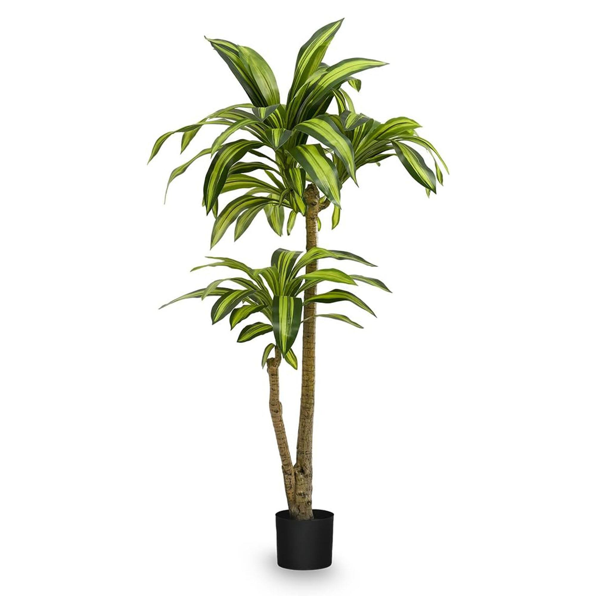 Front. Maia Shop - Maia Shop Artificial Dracaena Tree 4 ft. 3 in. Tall Tropical Home Decoration, 51 In. - Brown.