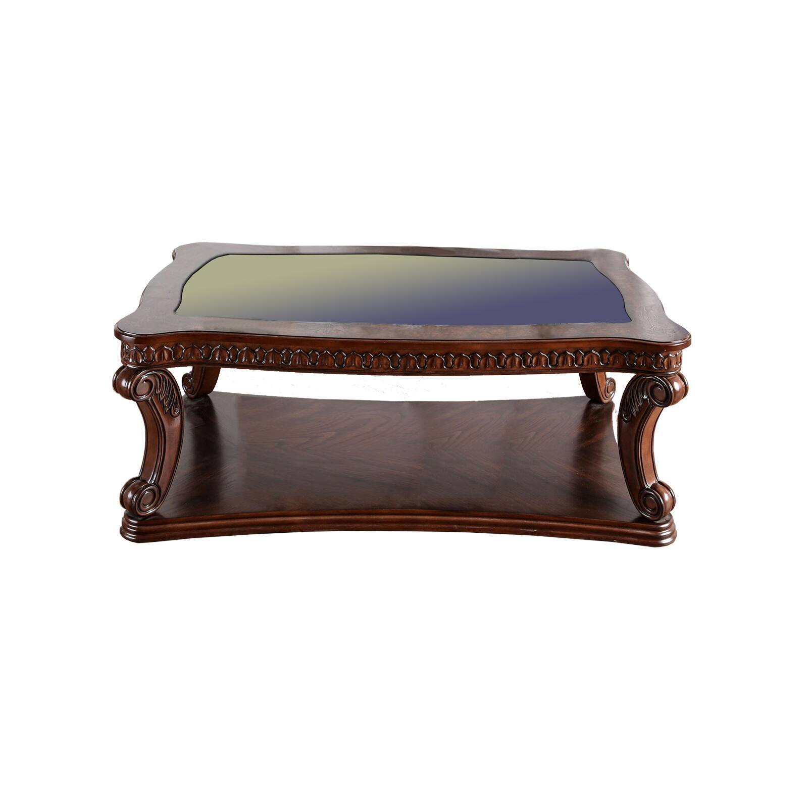 Manhattan Lane - Traditional Coffee Table with Cabriole Legs and Wooden Carving - Brown