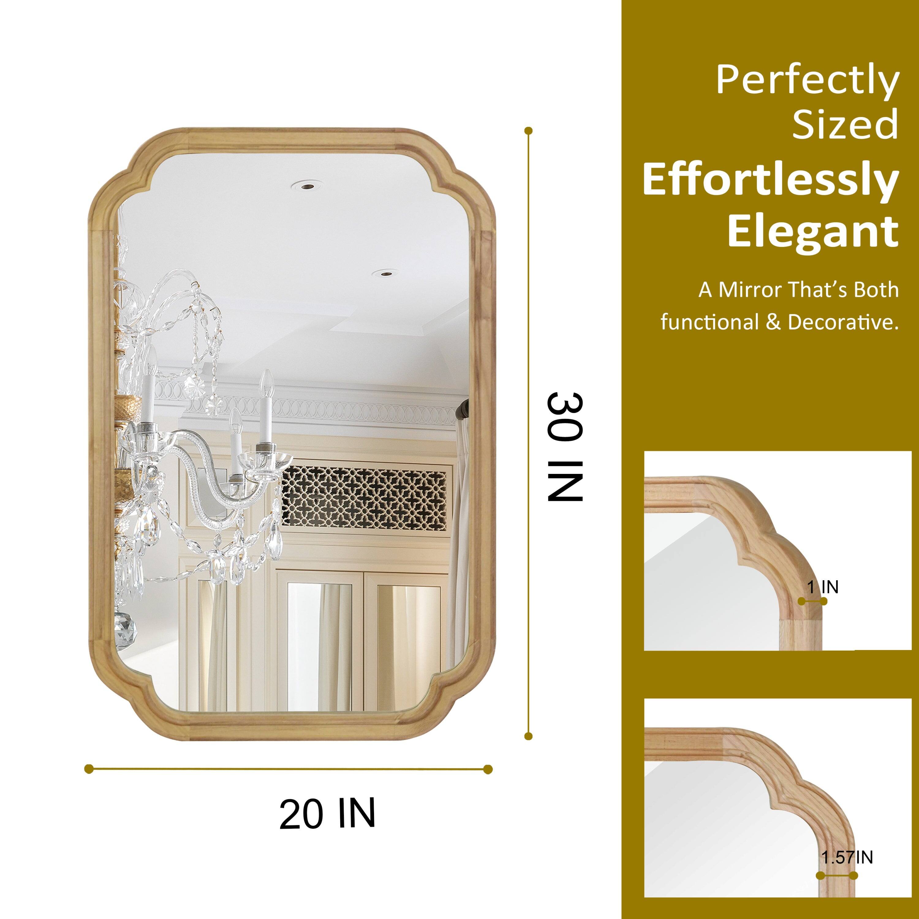 Perfectly Sized Effortlessly Elegant  
A Mirror That's Both functional & Decorative.  

30 IN  
20 IN  

1 IN  
1.57 IN