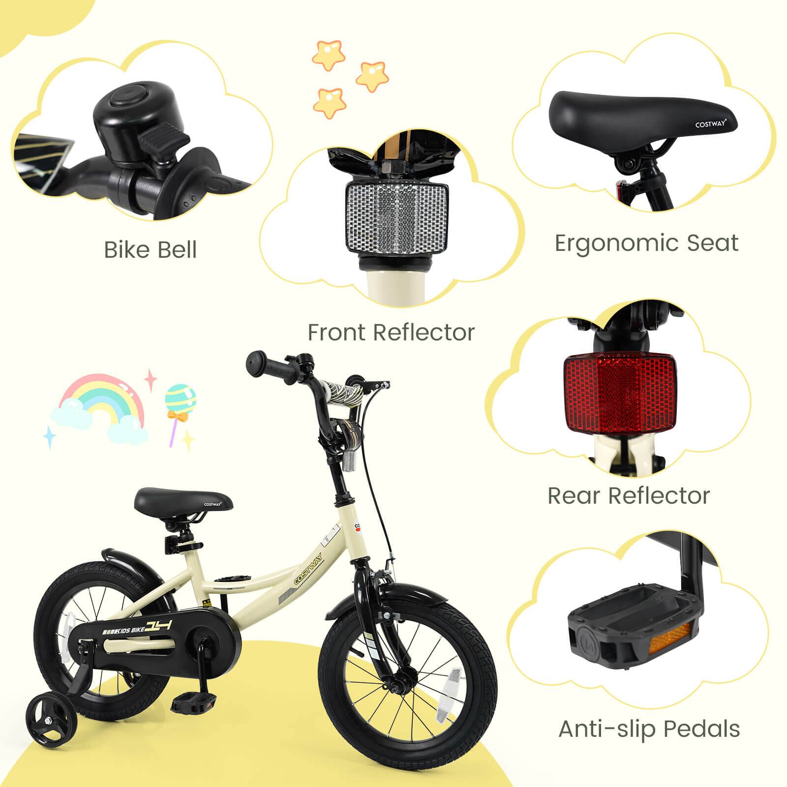 COSTWAY Bike Bell  
Ergonomic Seat  
Front Reflector  
Rear Reflector  
Anti-slip Pedals