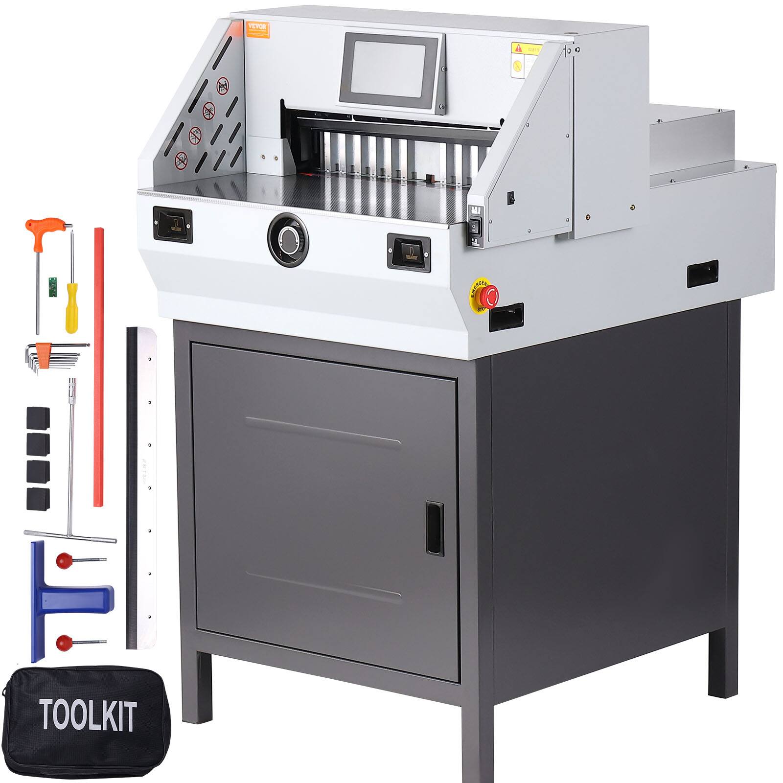 Front. VEVOR - Electric Paper Cutter, Heavy Duty Paper Trimmer 19" /482.6mm Cutting Width, 3.14"/80mm Cutting Thickness - Grey;Black.