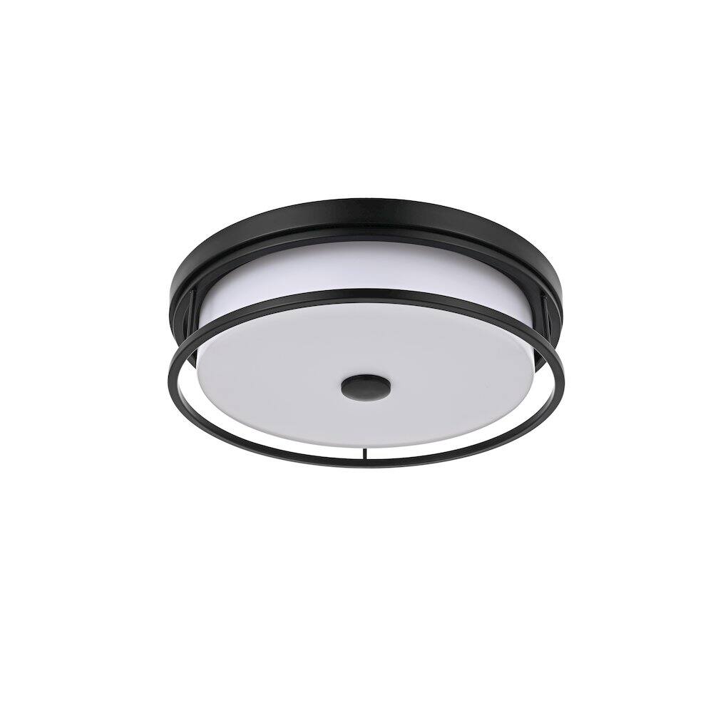 Angle. Living District - Kolson 16 Inch Led Flush Mount Ceiling Light In Black - Black.