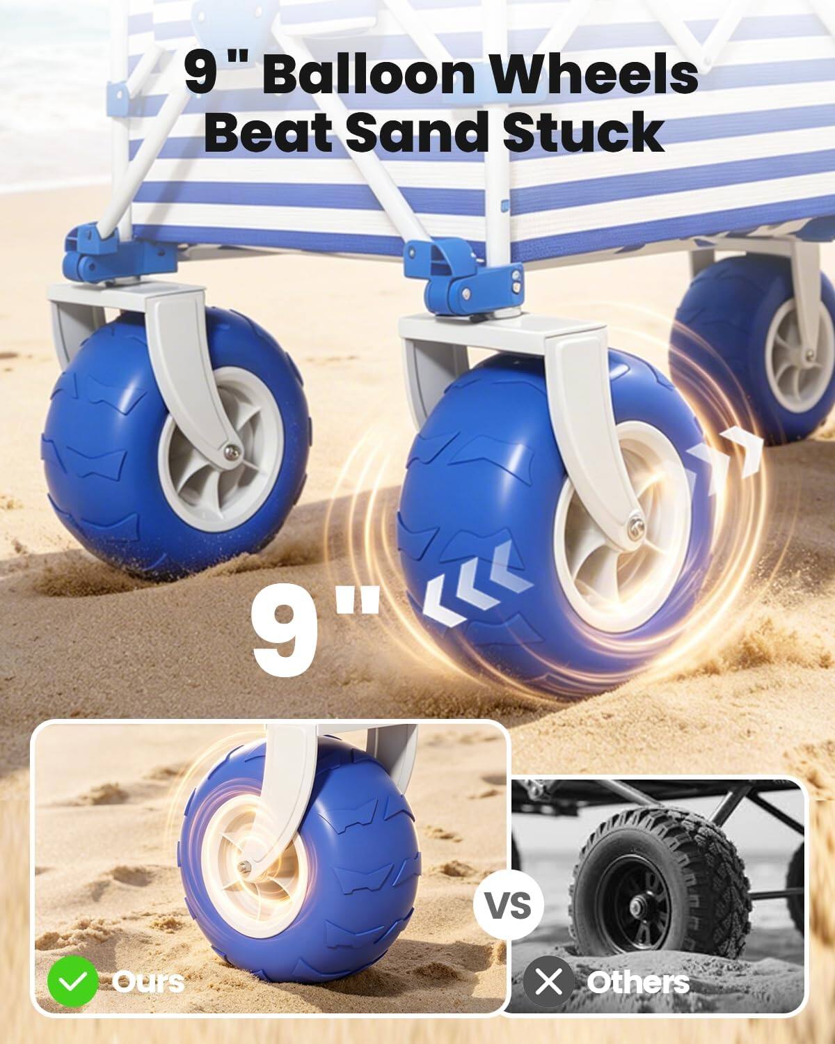 9" Balloon Wheels Beat Sand Stuck

9" VS Ours X Others