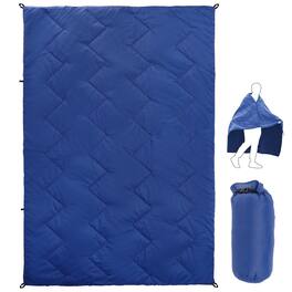 VIVZONE - Outdoor Blanket with Poncho Function - Blue