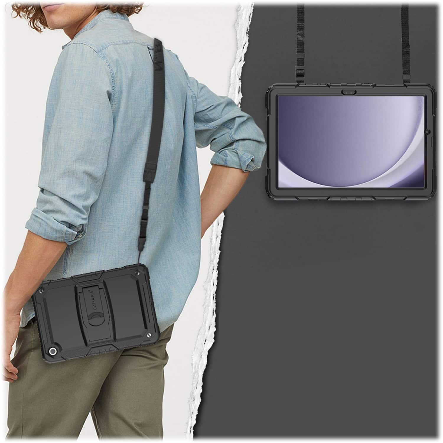 Alt View 16. SaharaCase - DEFENSE Series Case for Samsung Galaxy Tab A9+ - Black.