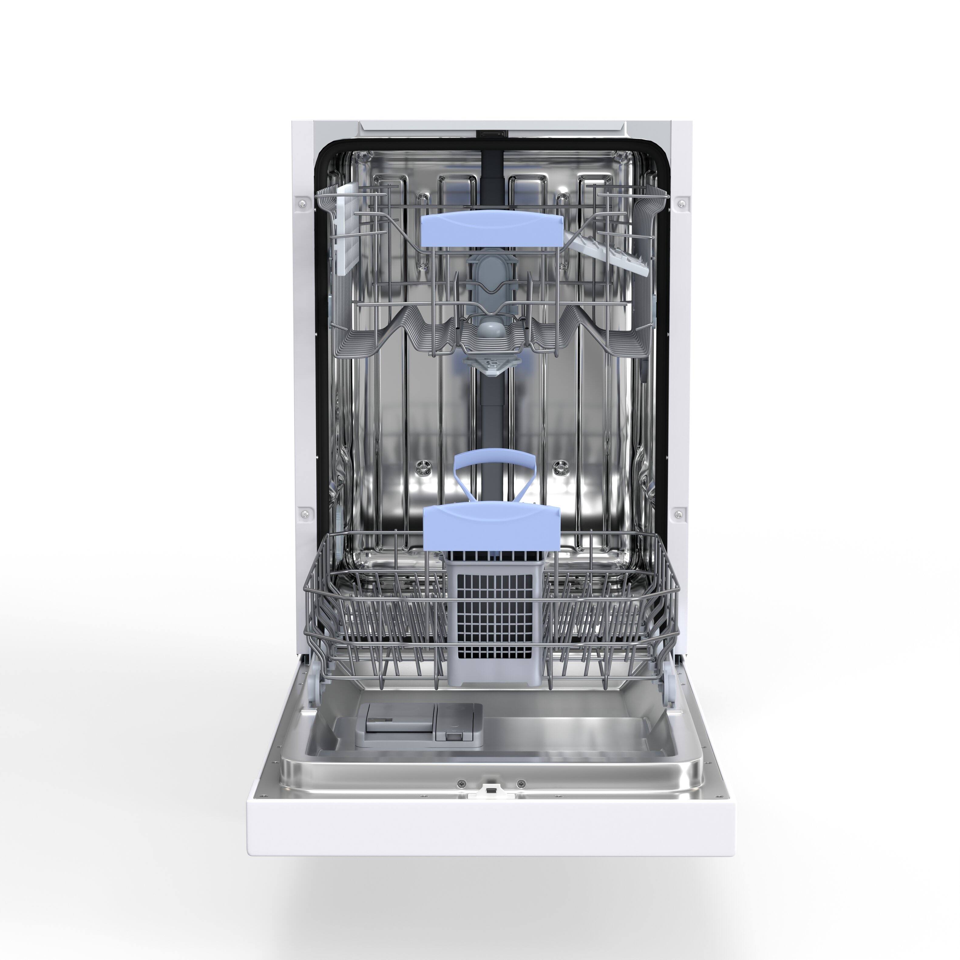 Angle. Equator - Equator 18" Built-In Dishwasher Front Control 10 place+Wine Rack 3.4g Sanitize Super Dry 51 dB 110V Energy Star - White.