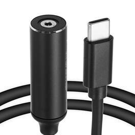 Unique Bargains - 0.6FT USB C to DC 2.5x0.7mm PD Charging Cable, 5/9/20V 65W 3.25A, for Router, Camera, TV Box, Desk Lamp - Black