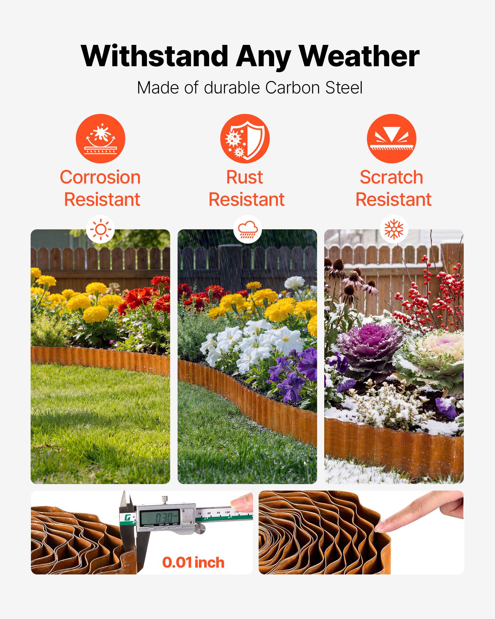 Withstand Any Weather  
Made of durable Carbon Steel  
Corrosion Resistant  
Rust Resistant  
Scratch Resistant  

G - 0.30  
- - - - -d.  
0.01 inch