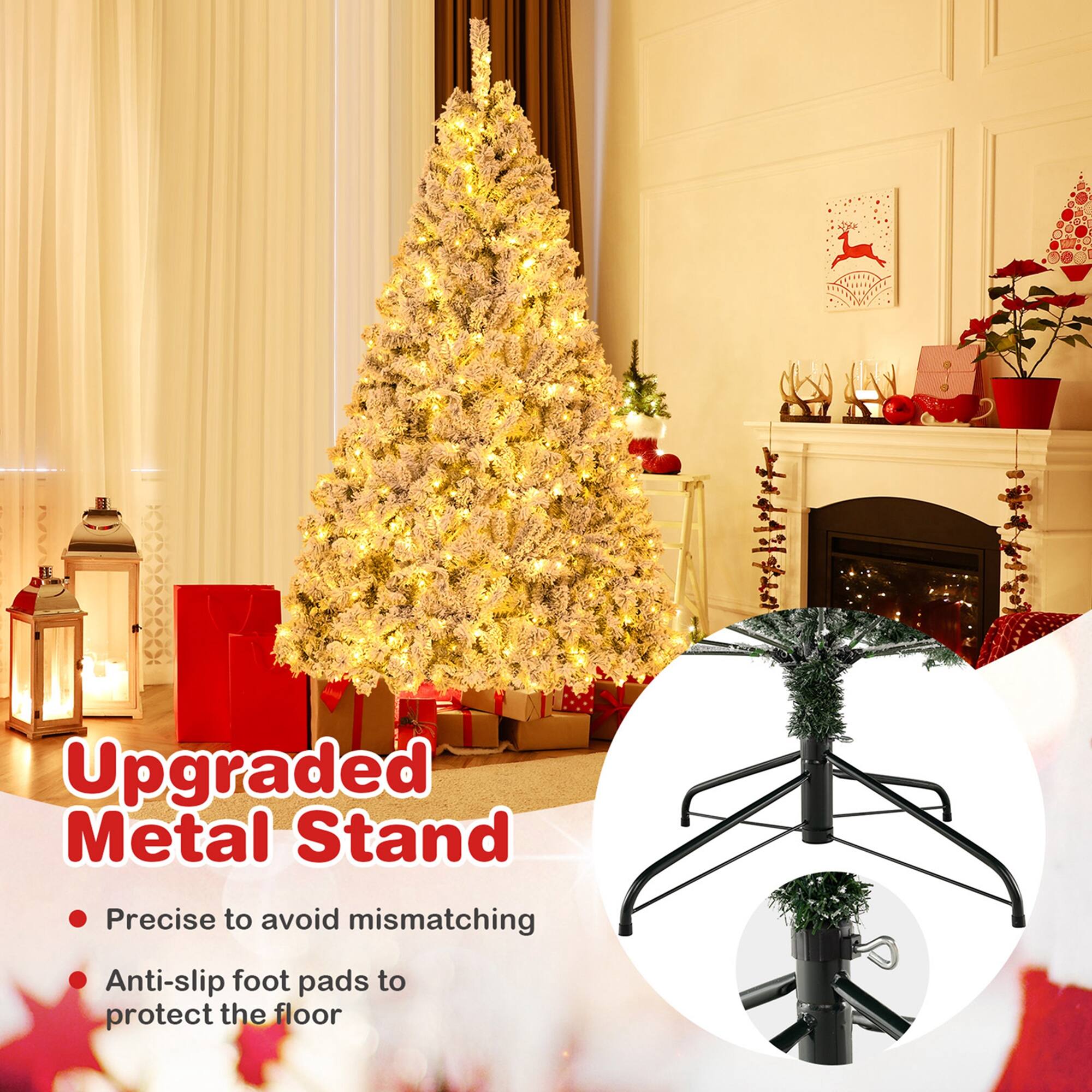 Upgraded Metal Stand Precise to avoid mismatching Anti-slip foot pads to protect the floor